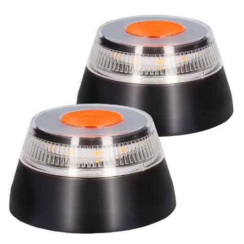 PMK GRUPO Luz Emergencia Coche Homologado DGT con Geolocalización | Luz avería coche [Visibilidad 1 Km] Baliza V16 con GPS y Base Imantada