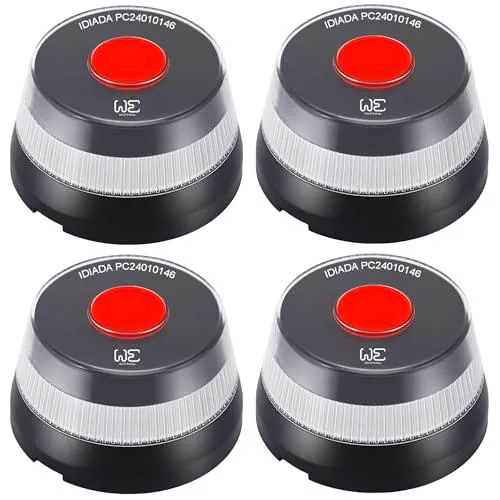 WE 4 Unidades Luz Emergencia Coche DGT 3.0 (Obligatoria) Homologado DGT con Geolocalización | Baliza V16 Conectada [Datos incluidos hasta 2038] Luz avería Coche con GPS y Base Imantada