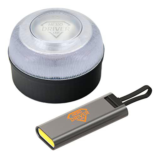 Hero Driver LED Baliza V16 Homologada y Linterna LED USB Luz DGT Obligatoria