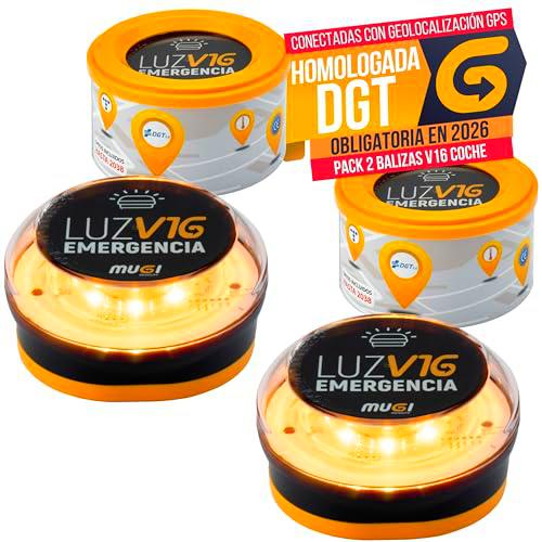 Pack 2 Balizas V16 Homologadas DGT con Geolocalización