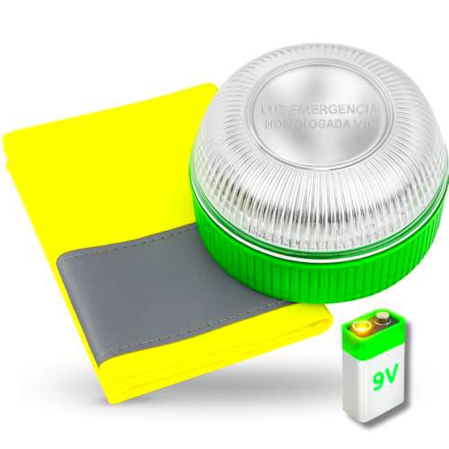 Kinka Modas Kit de Emergencia Vial con Luz LED Magnética Homologada (V16) y Chaleco Reflectante
