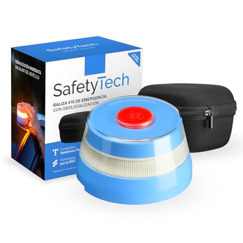 SafetyTech - Luz Emergencia Coche Homologado DGT, con SIM Telefónica y Datos Gratis hasta 2038