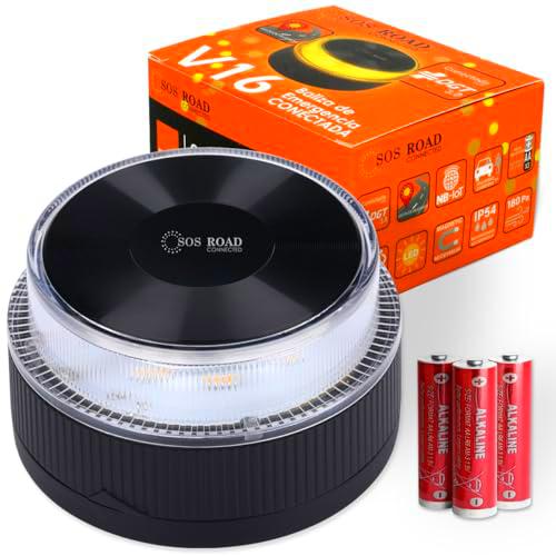 SOS ROAD Baliza de Emergencia V16 con Geolocalización y Conexión DGT 3.0