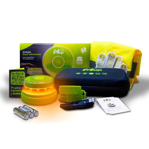 LIGHTMUP PLUS Baliza V16 homologada DGT 3.0 Incluye cable-Geolocalización IoT-Luz + accesorios emergencia-Señalización flash conectada coche-Obligatoria en 2026-Datos Telefónica Tech hasta 2038