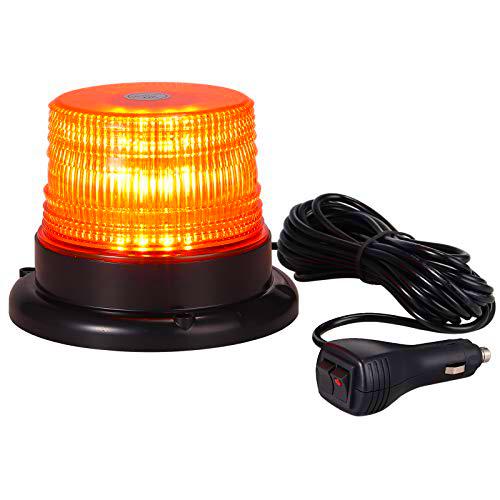 PROZOR 40 W Rotativo LED Luz de Advertencia Indicador Estroboscópico Flash de Emergencia con 5m cable de Mechero y Interruptor para 12V 24V Coche SUV Patrulla Caravana Remolque Camion Tractor
