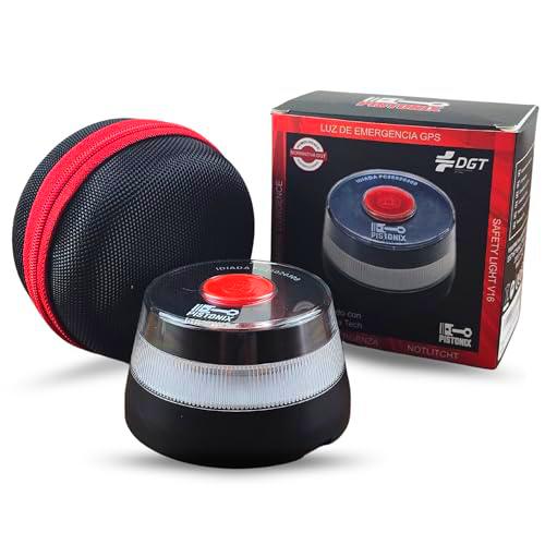 Pistonix - Luz Emergencia Coche Homologado DGT | Baliza V16 Homologada DGT con geolocalización | V16 con geolocalización | V16 Incluye Estuche protector