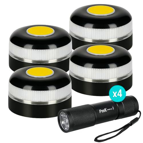 PMK GRUPO | Baliza V16 Homologada DGT 2026 Geolocalización GPS | Luz Emergencia LED 360º 1 km | Conectada con DGT 3.0 en 100 segundos