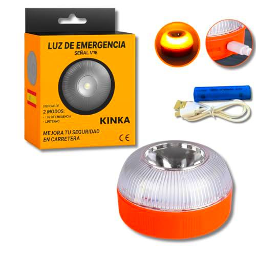 Luz de Emergencia V16 LED Recargable Baliza Señalización Carretera Coche y Moto