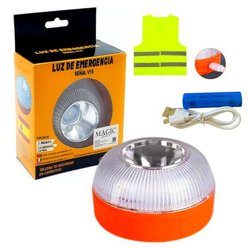 MAGIC SELECT Luz de Emergencia V16 para Señalización en Carretera de Coche y Moto