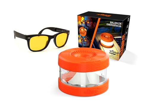 FASE - Baliza v16 Homologada DGT - Incluye Gafas de Conducción Nocturna