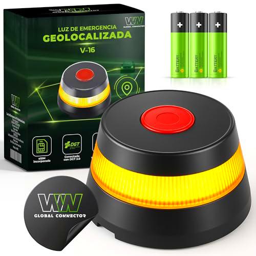 WORLD PRODUCTS STORE Baliza V16 Homologada DGT - Luz Emergencia Coche Homologado DGT Geolocalizada -Datos Pagados Hasta 2038