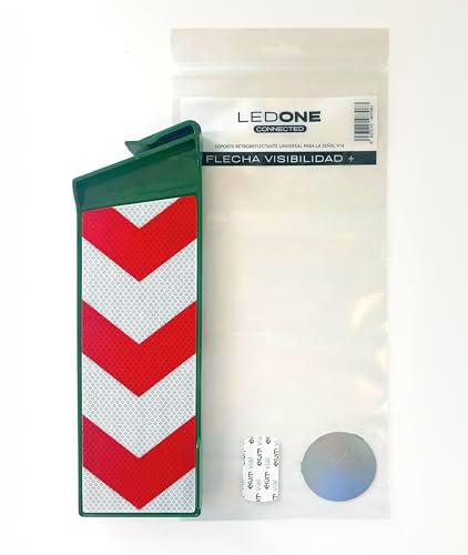 Erum Vial - Soporte Retroreflectante V16 Ledone. Flecha de Visibilidad Lateral para Emergencias