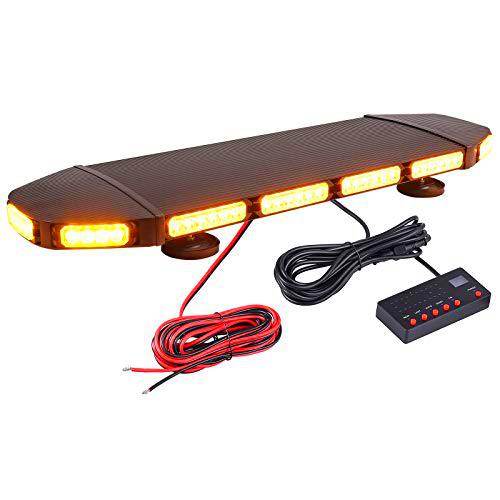72 LED Luz de Advertencia de Emergencia Magnética IP65 Baliza Impermeable 21 Modos Intermitentes Luz Estroboscópica Ambar Interruptor de Control de Pantalla 216W 12V / 24V para Remolque Camión SUV