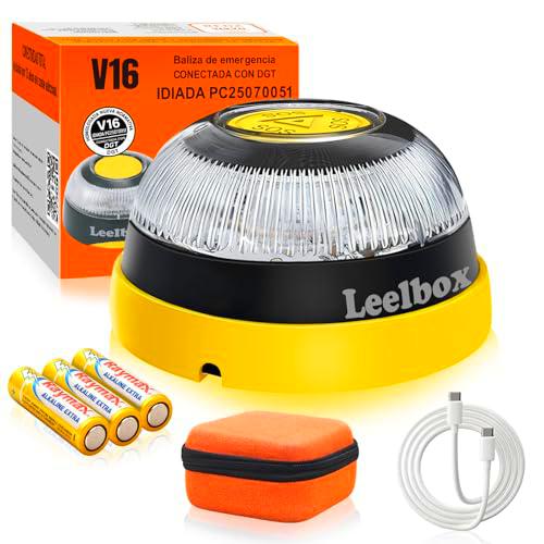 WANGZAIHA Baliza V16 Homologada DGT 3.0 (Con Aspiratore + Custodia Protettiva + Cavo USB/Tipo C + Batteria)