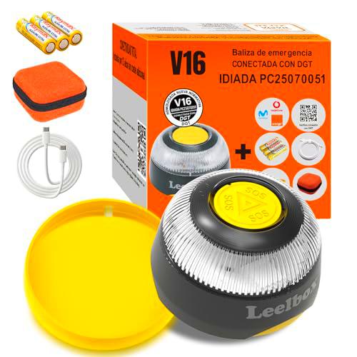 Baliza V16 Homologada DGT con Geolocalización Luz de Emergencia V-16 Conectada DGT 3.0 con SIM y Datos hasta 2038